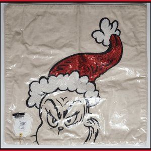 NEW Pottery Barn Dr. Seuss's The Grinch Pillow Cover 18" square